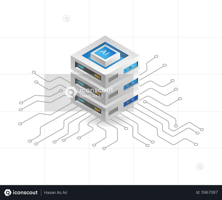 Artificial intelligence server  Illustration