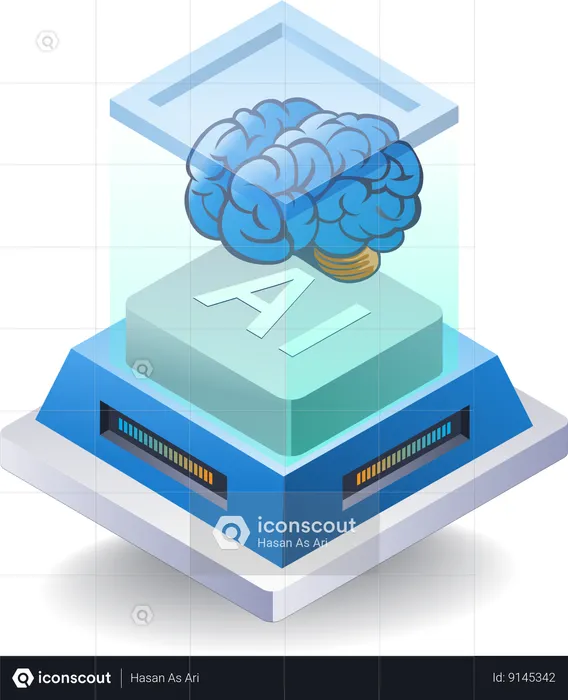 Artificial intelligence server technology concept  Illustration