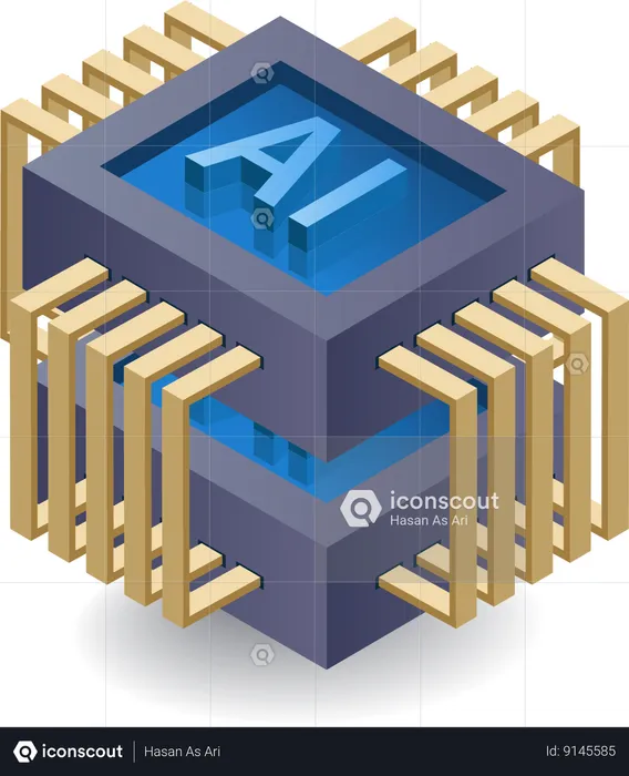 Artificial intelligence system chip  Illustration