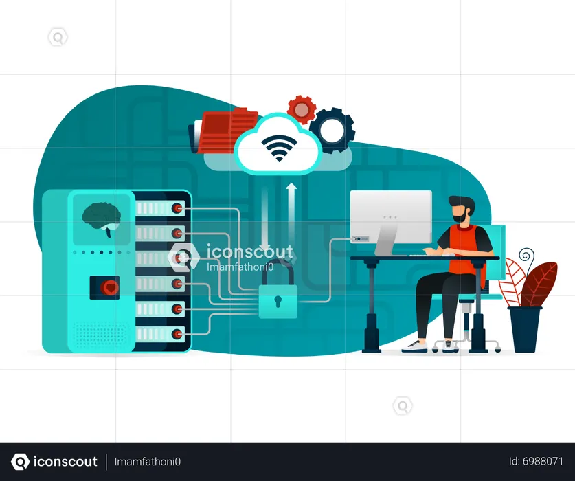 Artificial machine learning  Illustration