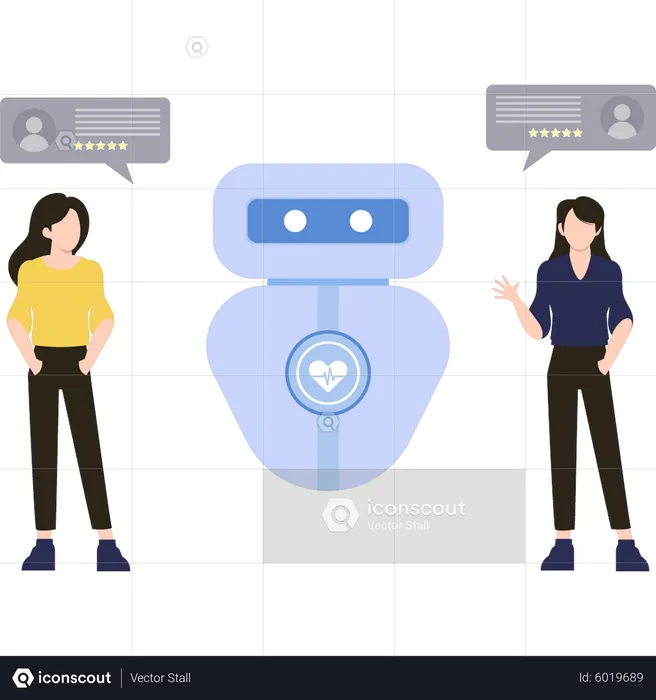 Artificial robot ranking girls  Illustration
