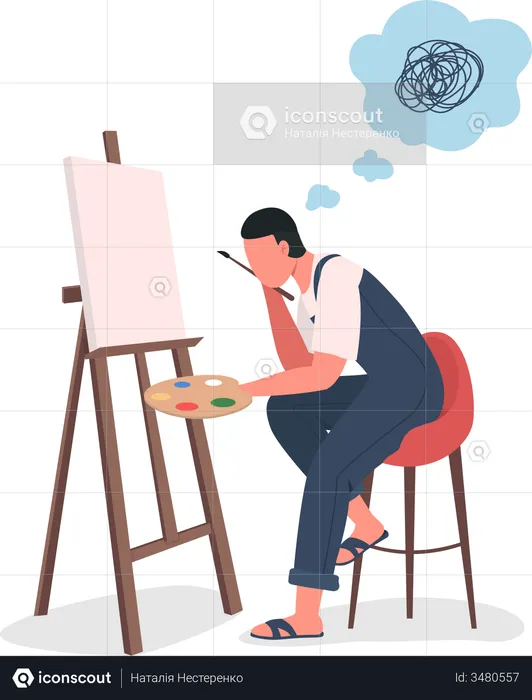 Artist struggling  Illustration