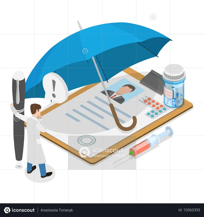 Arzt berichtet über Krankenversicherung  Illustration