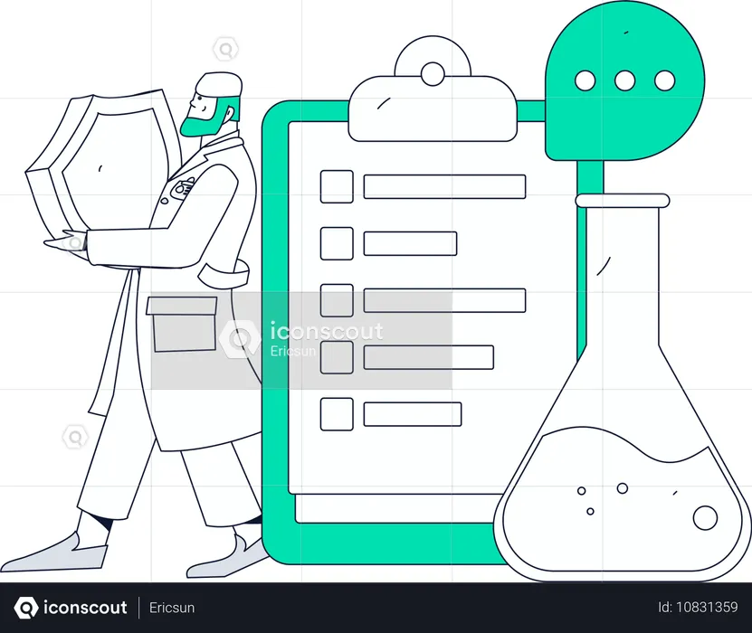 Arzt führt medizinische Tests durch  Illustration