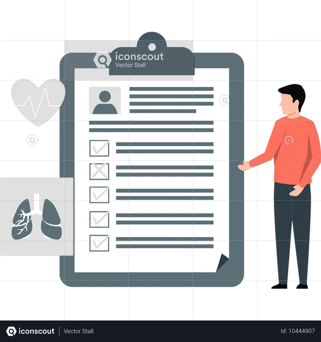 Arzt informiert Patient über gesundheitliche Probleme  Illustration