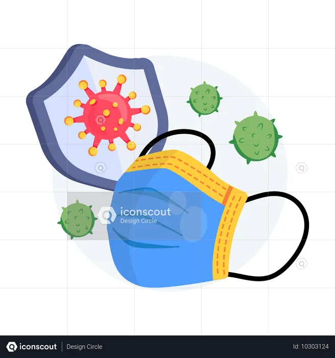 Arzt trägt Corona-Maske  Illustration