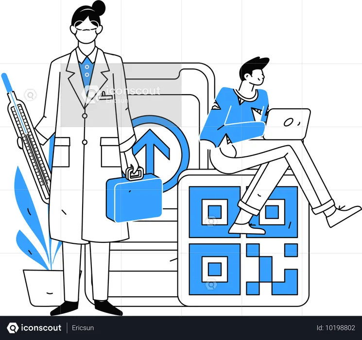 Ärzte arbeiten mit Geld, das sie von der Krankenkasse des Patienten erhalten  Illustration