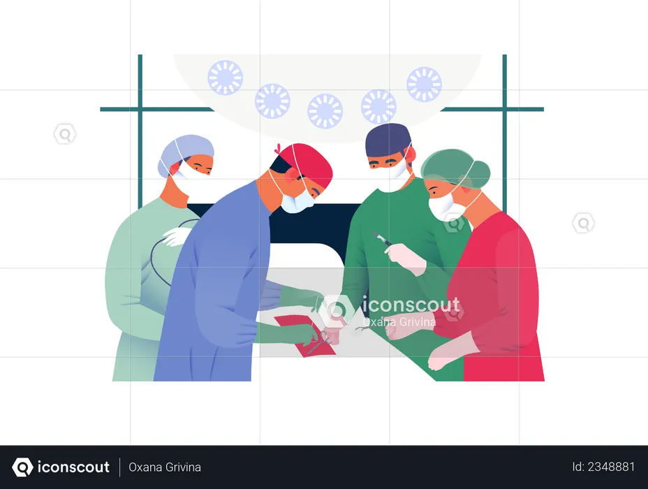 Ärzte bei Operationen  Illustration