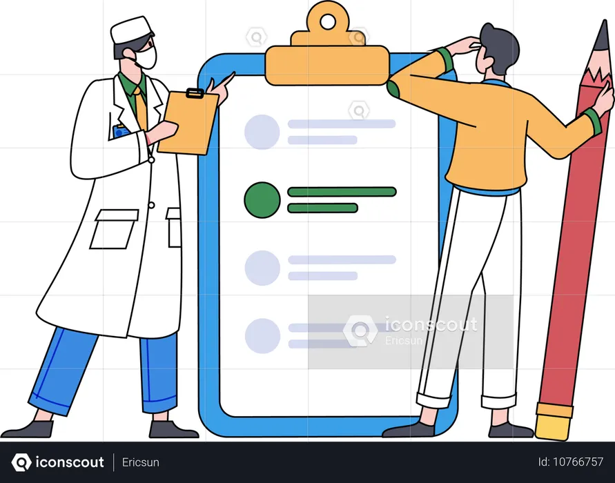 Ärzteteam bei medizinischer Zusammenarbeit  Illustration