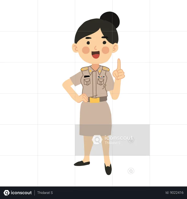 Asian Woman Teacher Giving Advice  Illustration