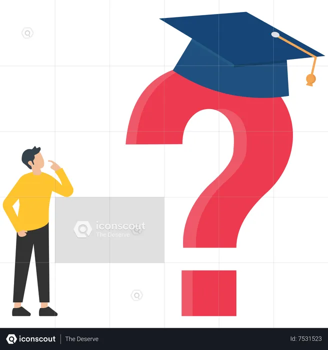 Asking question about education  Illustration