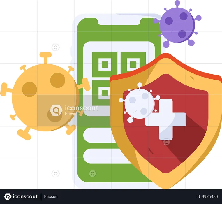 Assurance médicale en ligne pour se protéger des virus  Illustration