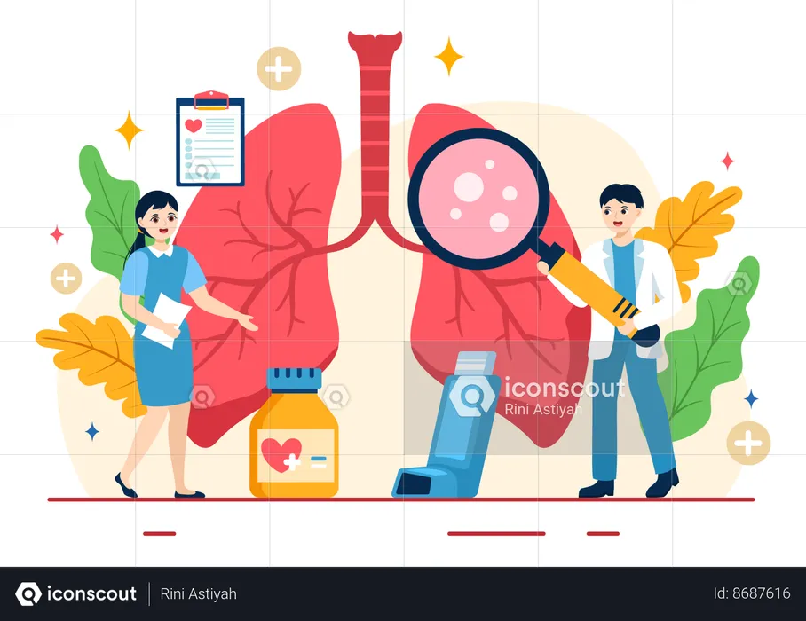 Asthma disease checkup  Illustration