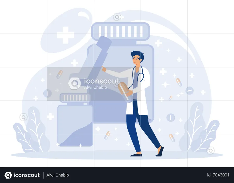 Asthma medicine  Illustration