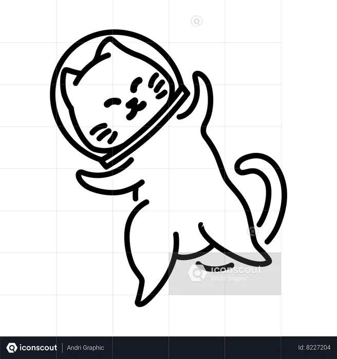 Astronaut cat  Illustration
