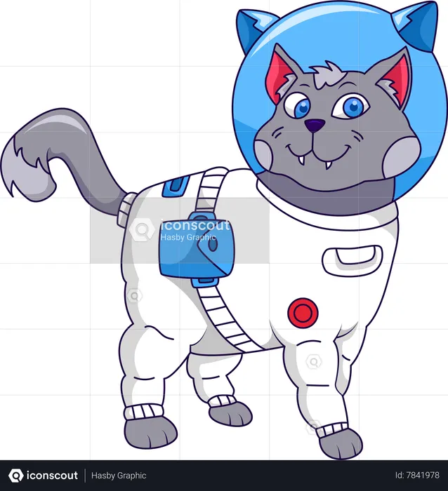 Astronaut Cat  Illustration