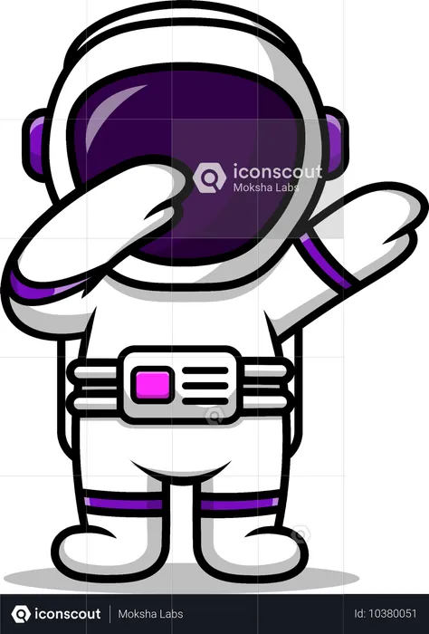 Astronaut Dabbing Posing  Illustration