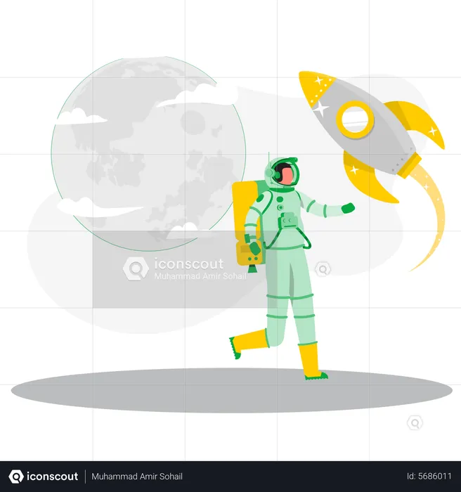 Astronaut going in space  Illustration
