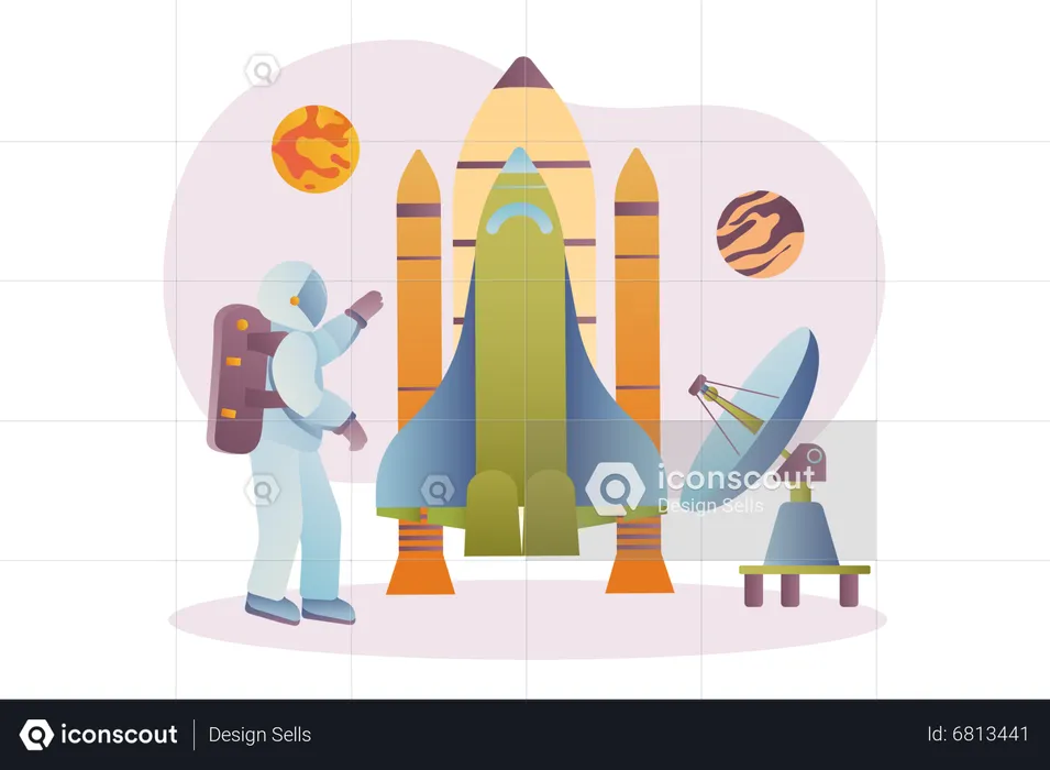 Astronaut going on space mission  Illustration
