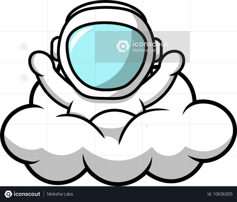 Astronaut In Cloud  Illustration