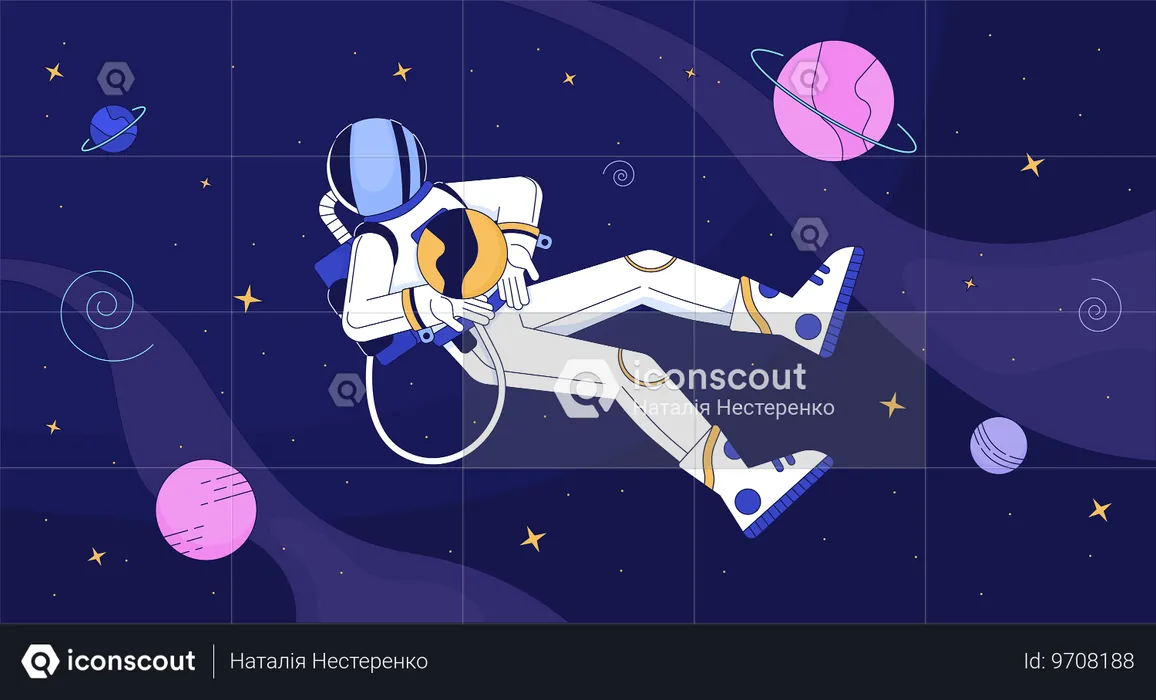 Astronaut in outer space  Illustration