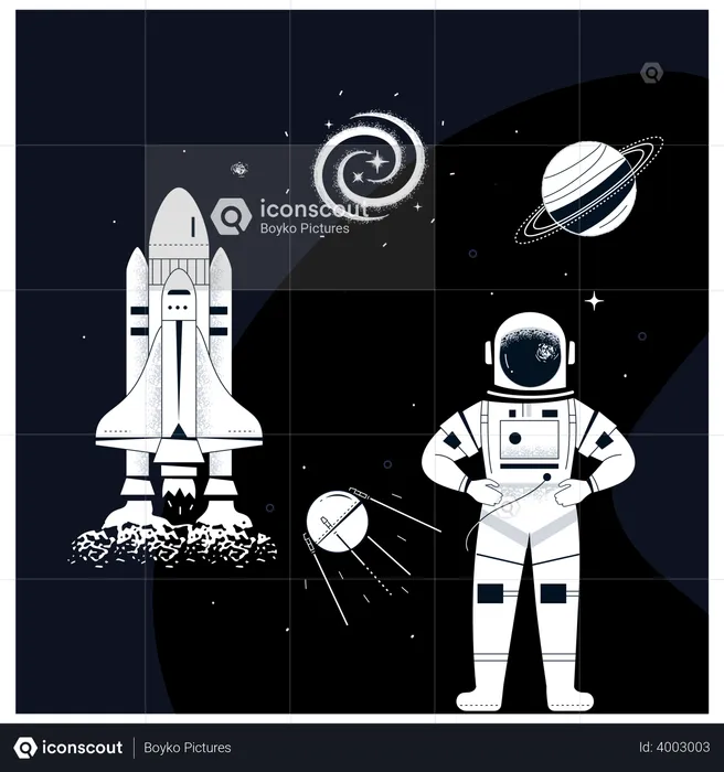 Astronaut wearing spacesuit  Illustration