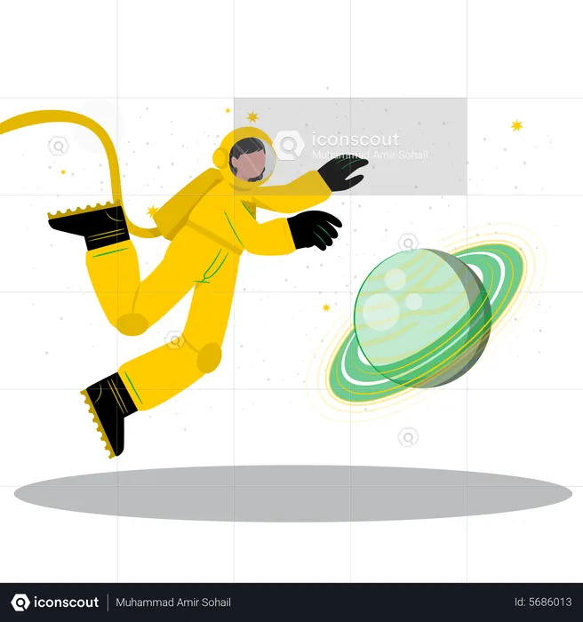 Astronauta vagando no espaço  Ilustração
