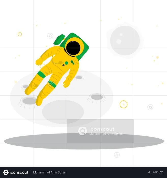 Astronauta em traje espacial  Ilustração