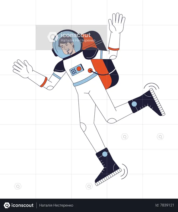 Astronauta em traje espacial  Ilustração