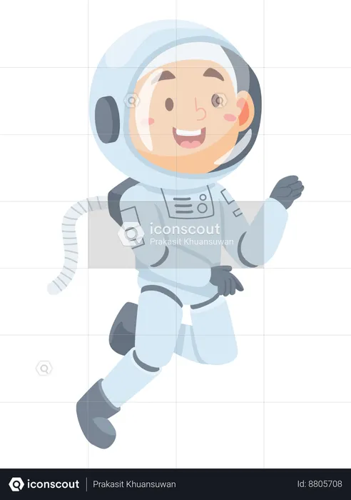 Astronauta voando no espaço  Ilustração