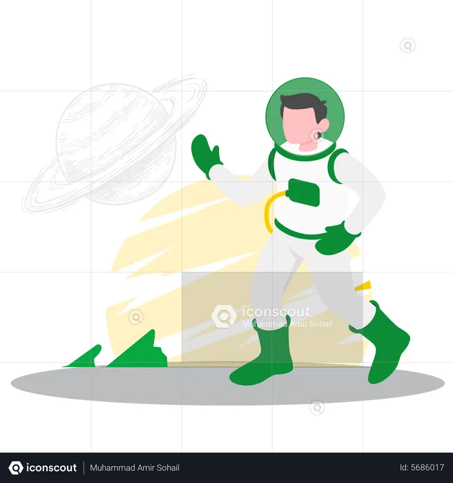 Astronaute avec planète  Illustration