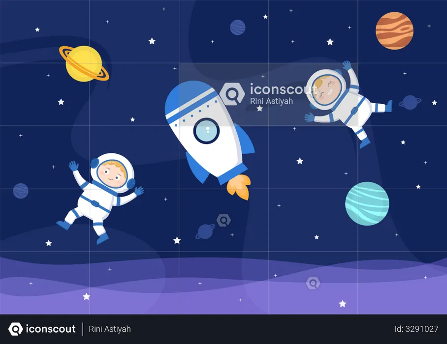 Astronauts In space  Illustration