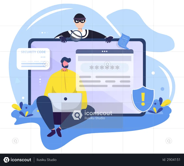 Ataque de hackers  Ilustração