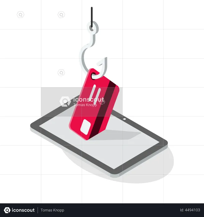 Ataque de phishing en tabletas  Ilustración