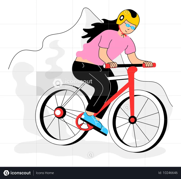 Athlète féminine cycliste  Illustration