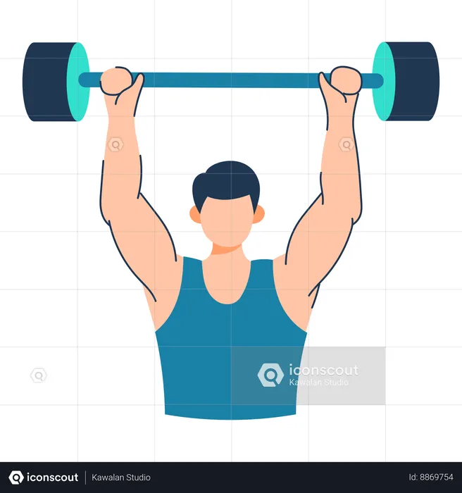 Athlete is doing barbell exercise  Illustration