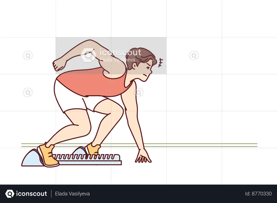 Athlete is preparing himself for race  Illustration
