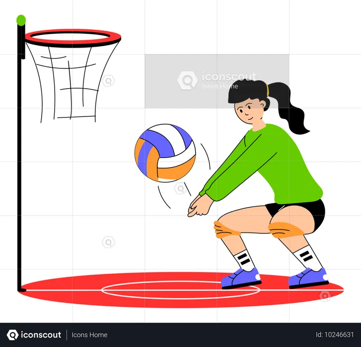 Athlète olympique jouant au volley-ball  Illustration