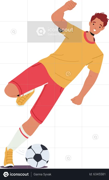 Athlete practicing football  Illustration