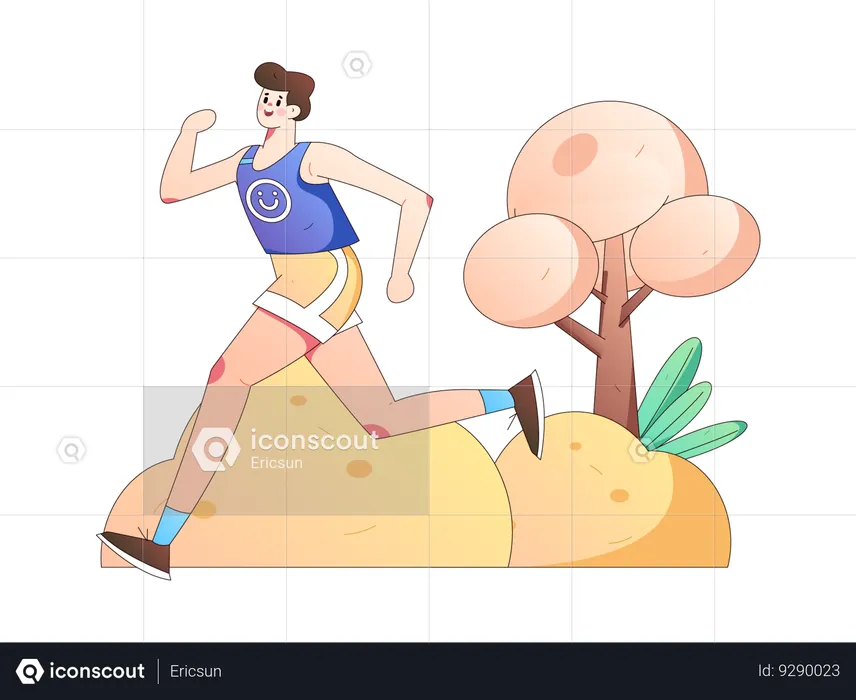 Athlete runs for competition  Illustration