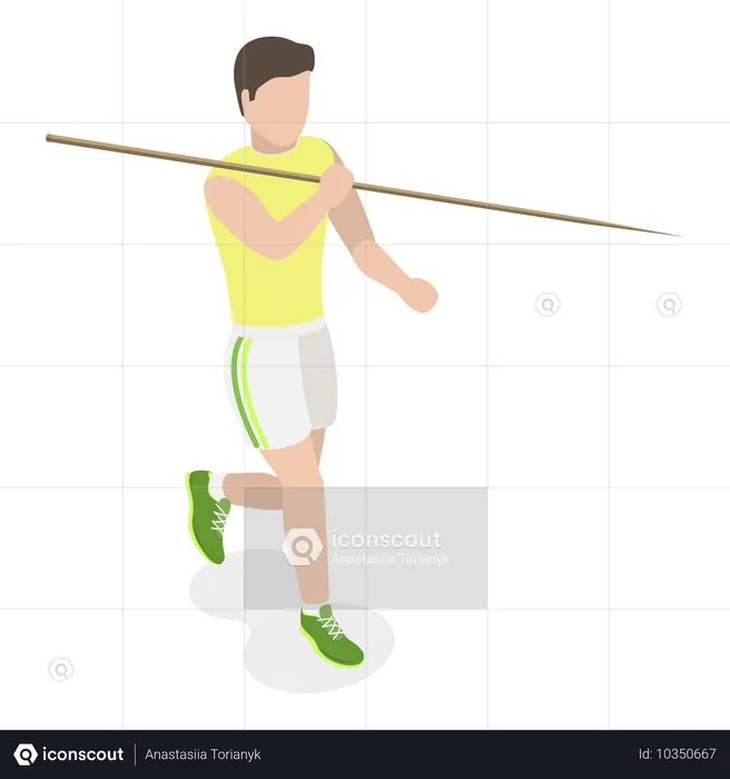 Athlete Throwing Javelin  Illustration