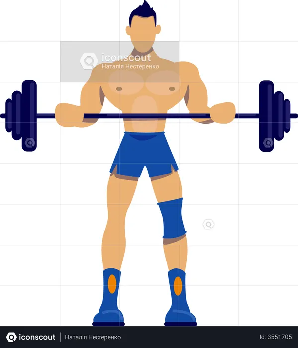 Athlete with barbell  Illustration