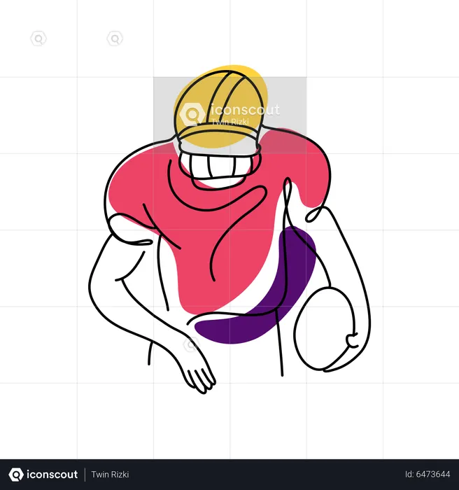 Athlete with rugby ball  Illustration