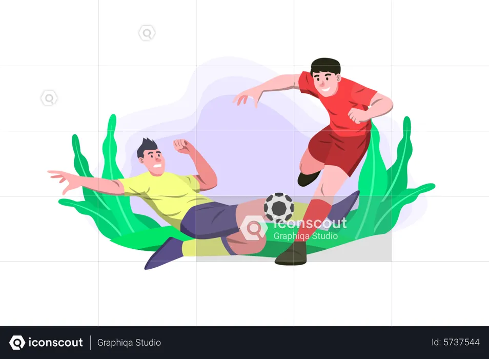 Athletes playing soccer championship  Illustration
