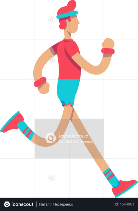 Athletic man jogging  Illustration