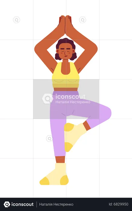 Athletic woman doing morning yoga  Illustration