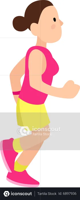 Athletic Woman Running  Illustration
