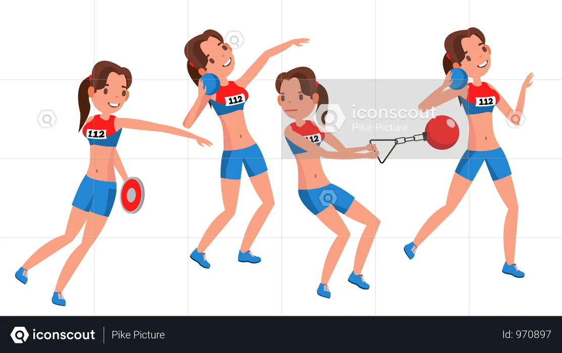 Athletics Female Player  Illustration