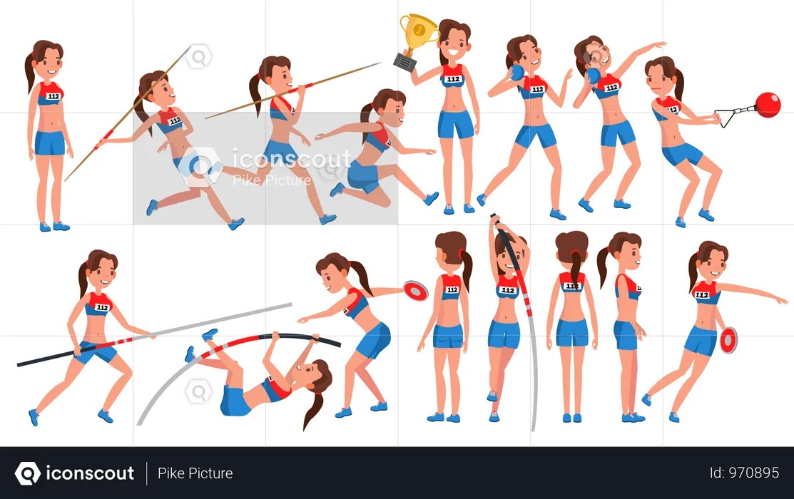 Athletics Girl Player  Illustration