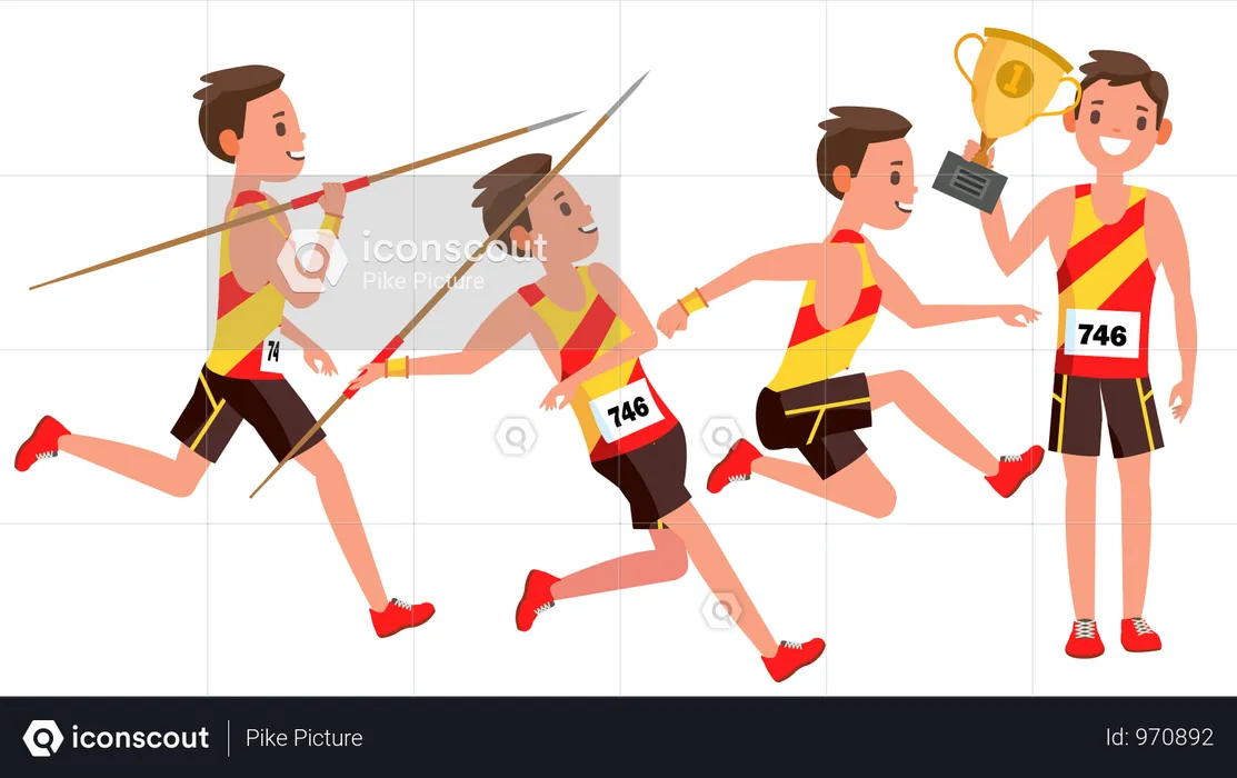 Athletics Male Player  Illustration